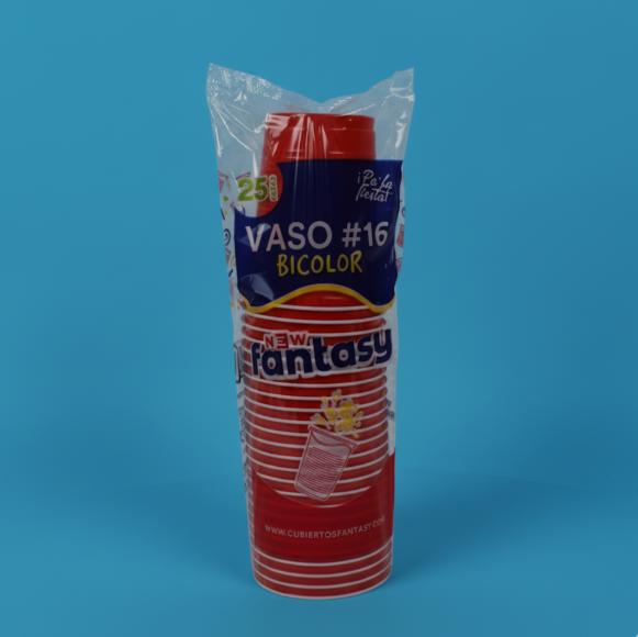 Vaso Fantasy Rojo Bicolor #16 – Caja con 1000 piezas