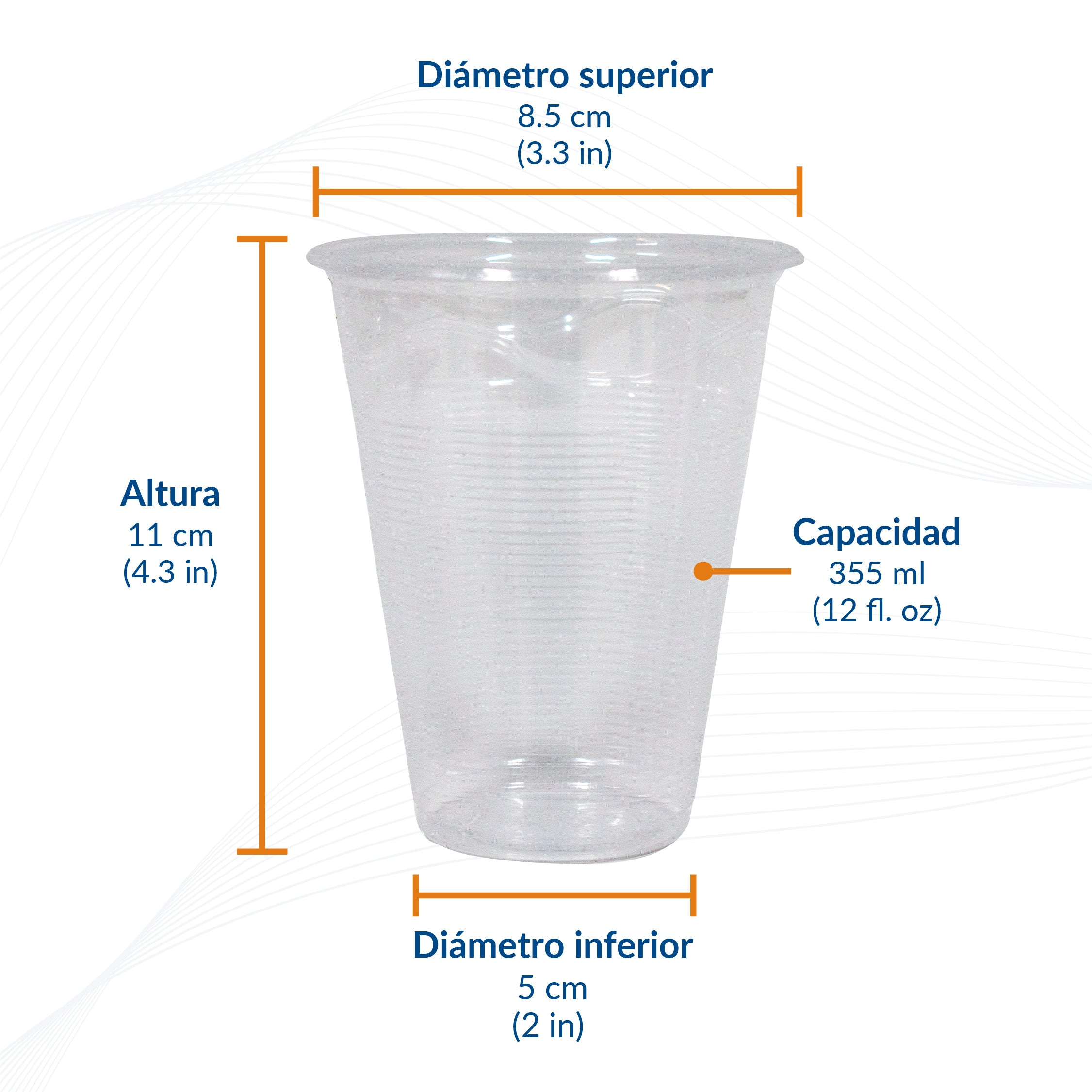 Vaso Fantasy Desechable #12 de plástico resistente transparente – Packsys