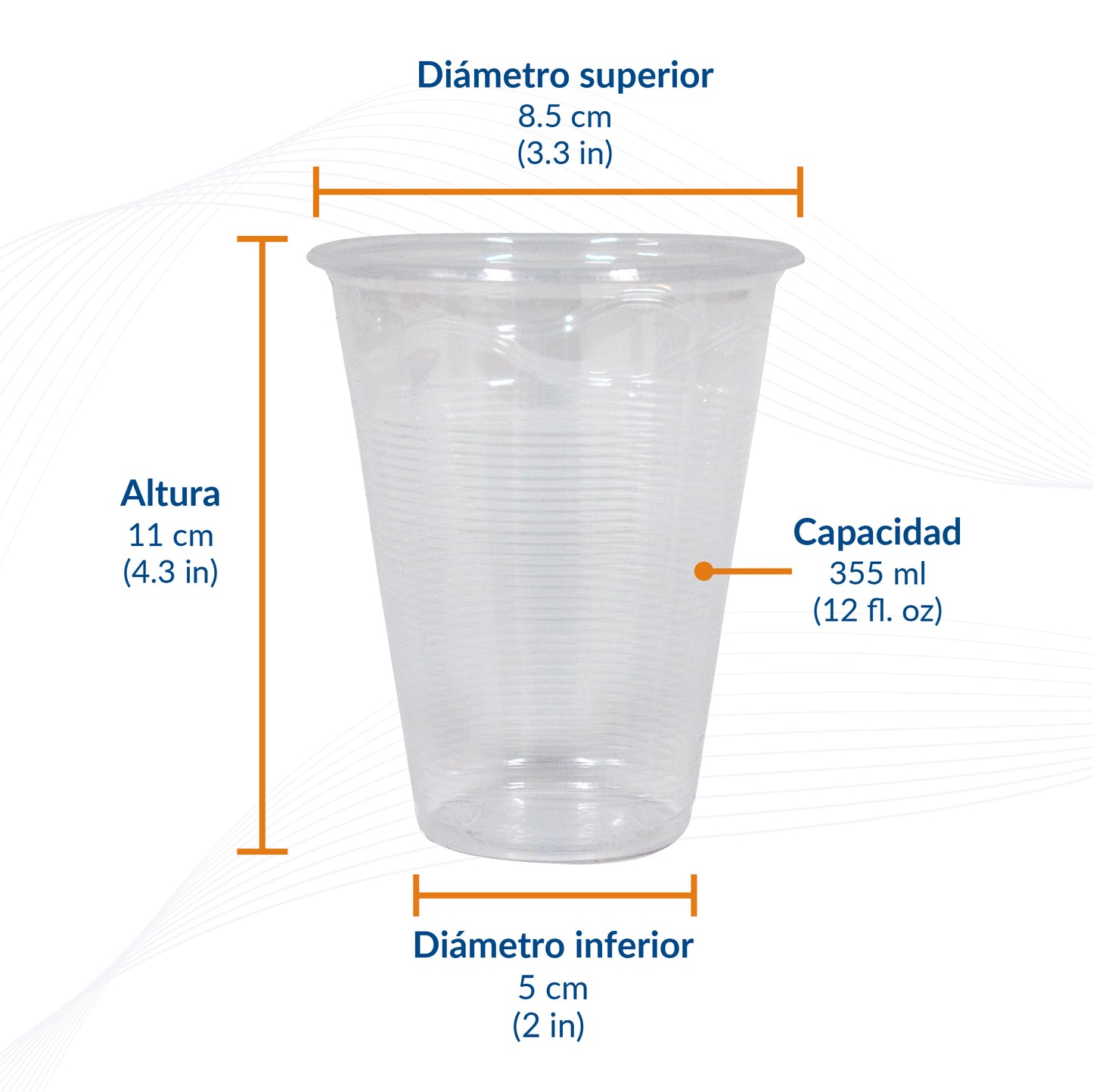 Vaso Fantasy Desechable Transparente #12 – Caja con 1000 piezas