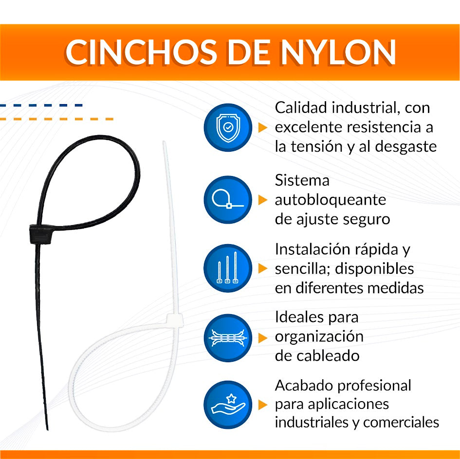 Cinchos de Nylon Industriales PA66 Alta Resistencia | Packsys