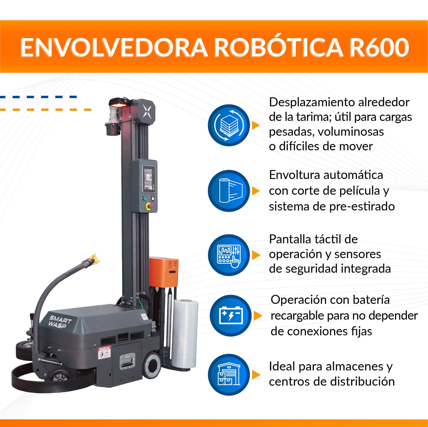 Robot Envolvedor R600 para Pallets con Película Stretch