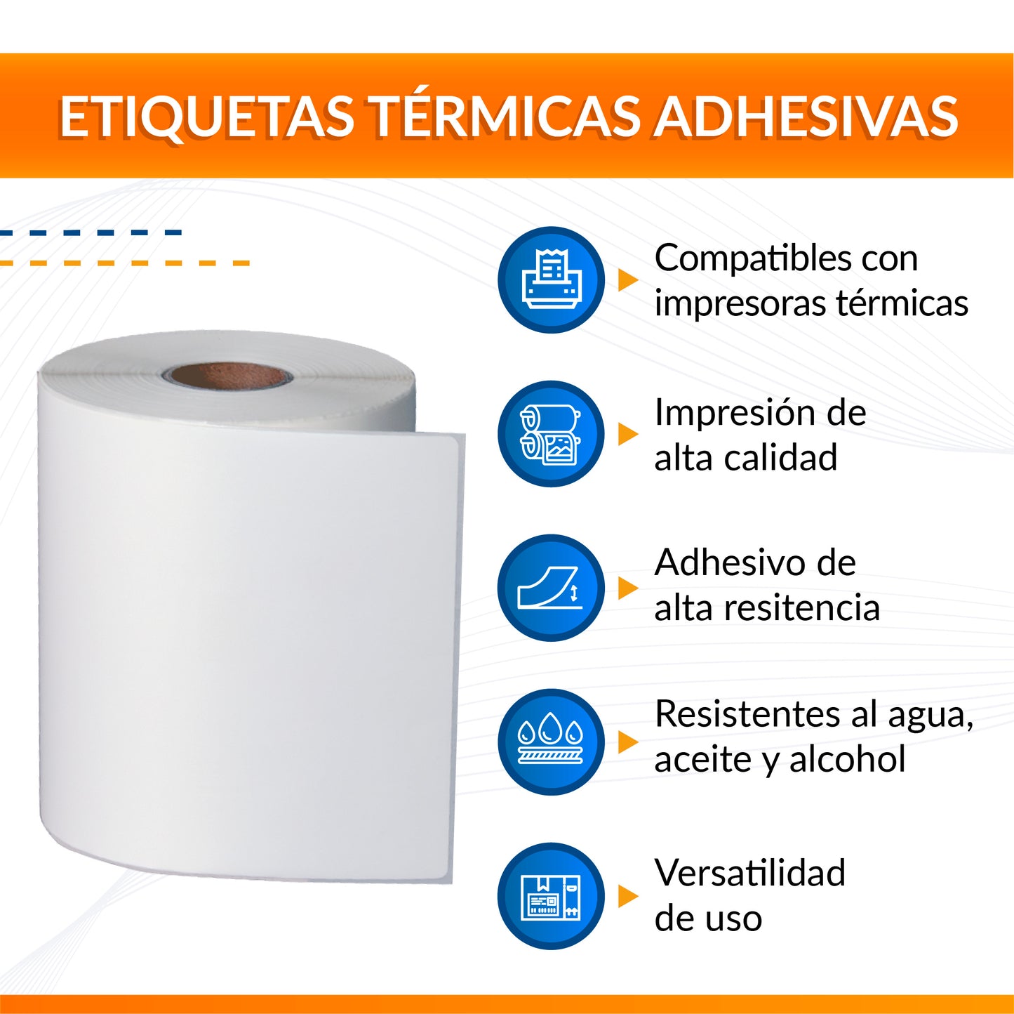 Etiqueta térmica de 5 x 3 cm (rollo con 800 etiquetas)