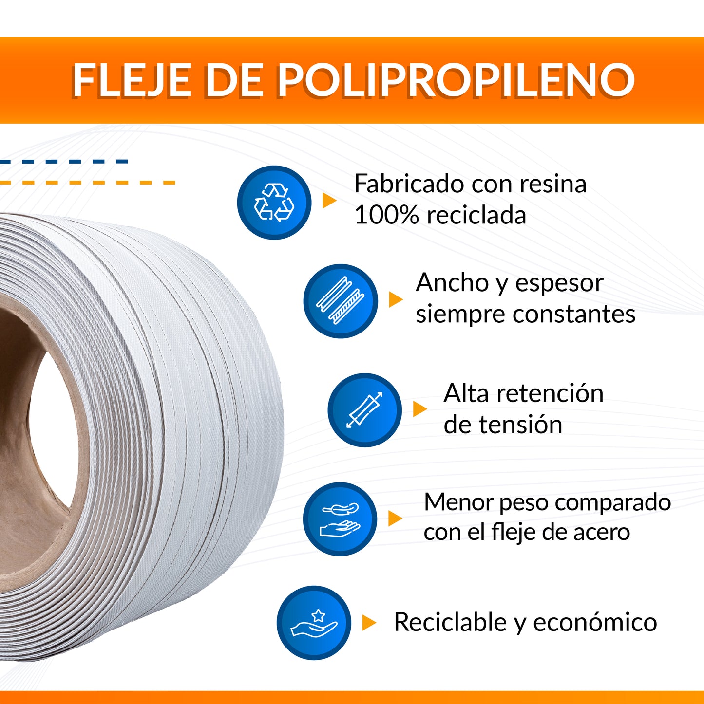 Fleje Automático de Polipropileno 1/2" Blanco