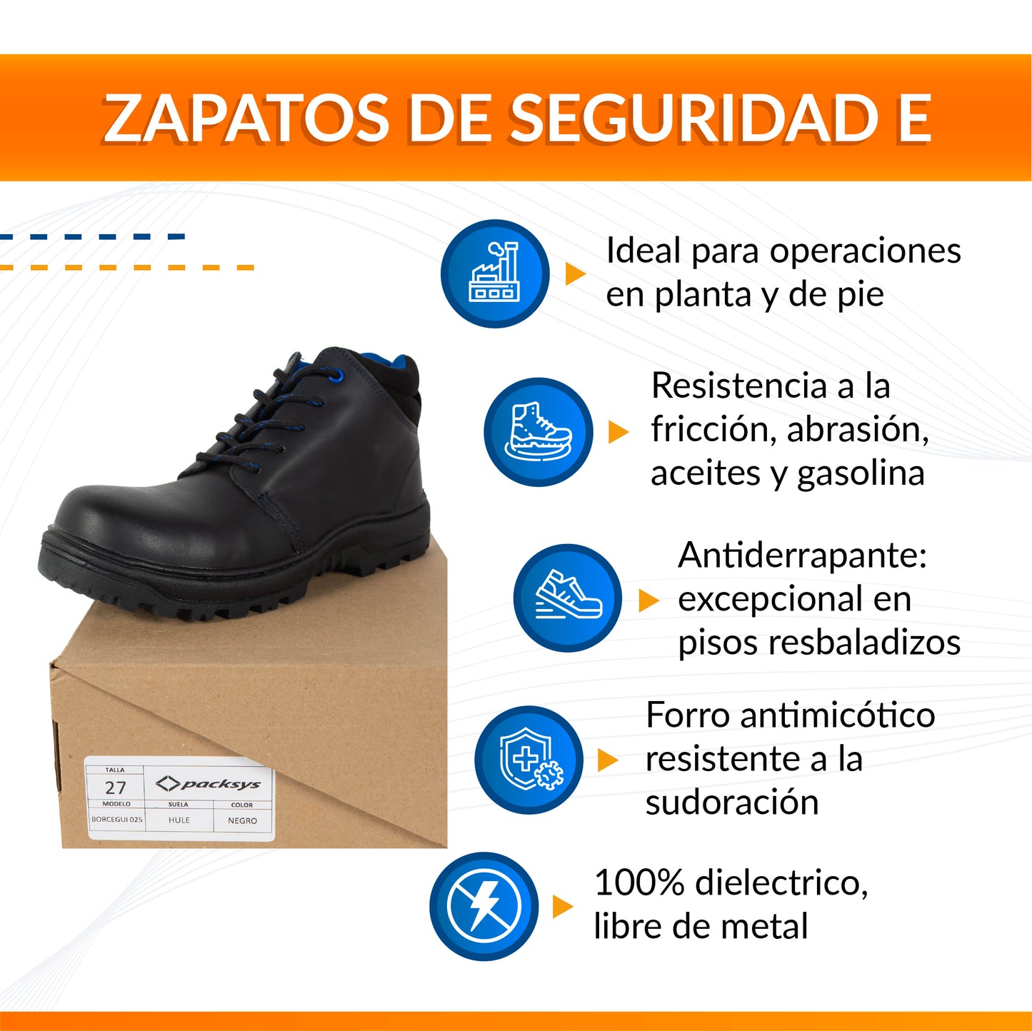 Botas de Seguridad Económica Color Negro