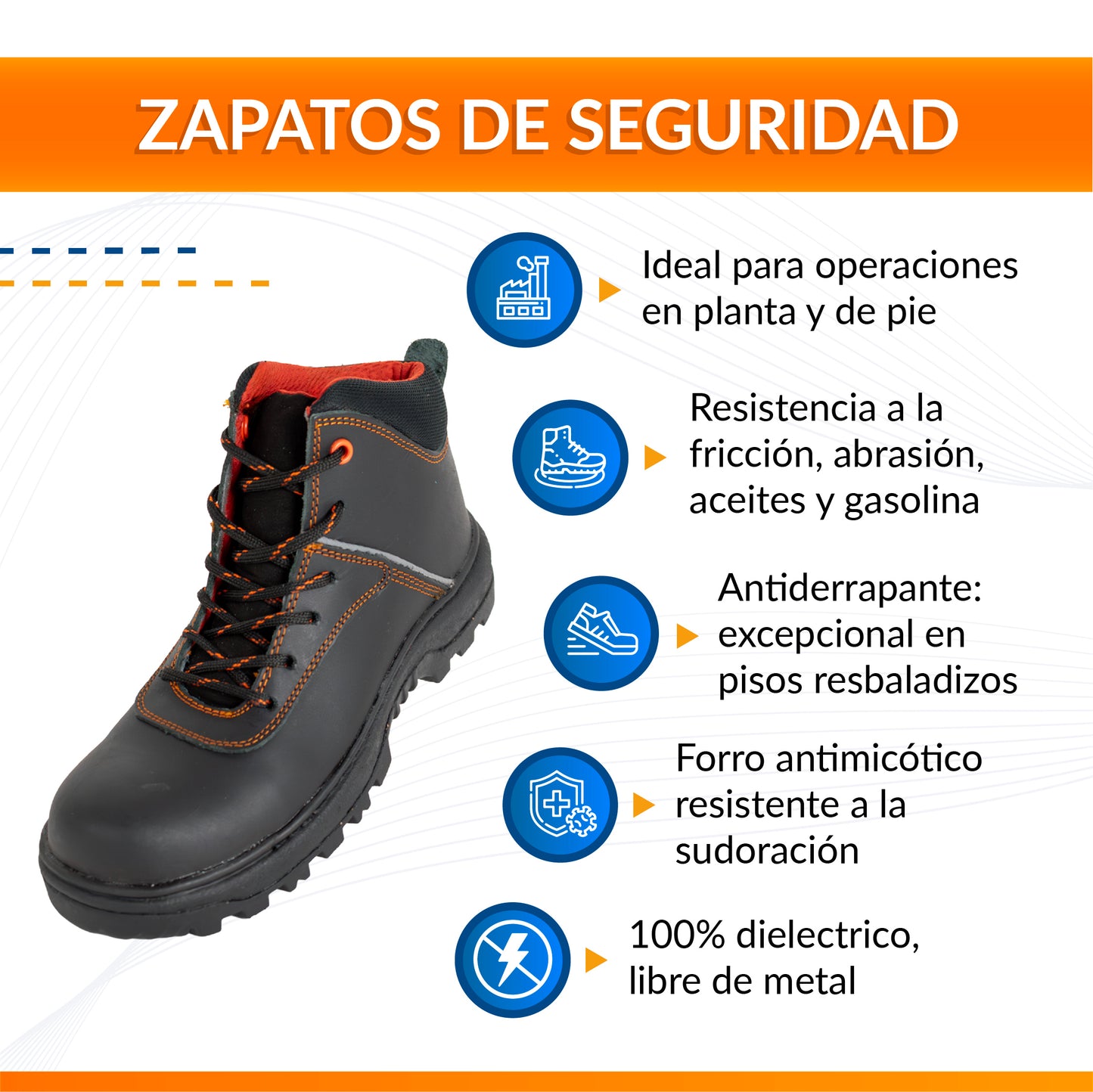 Botas de Seguridad Standard Color Negro