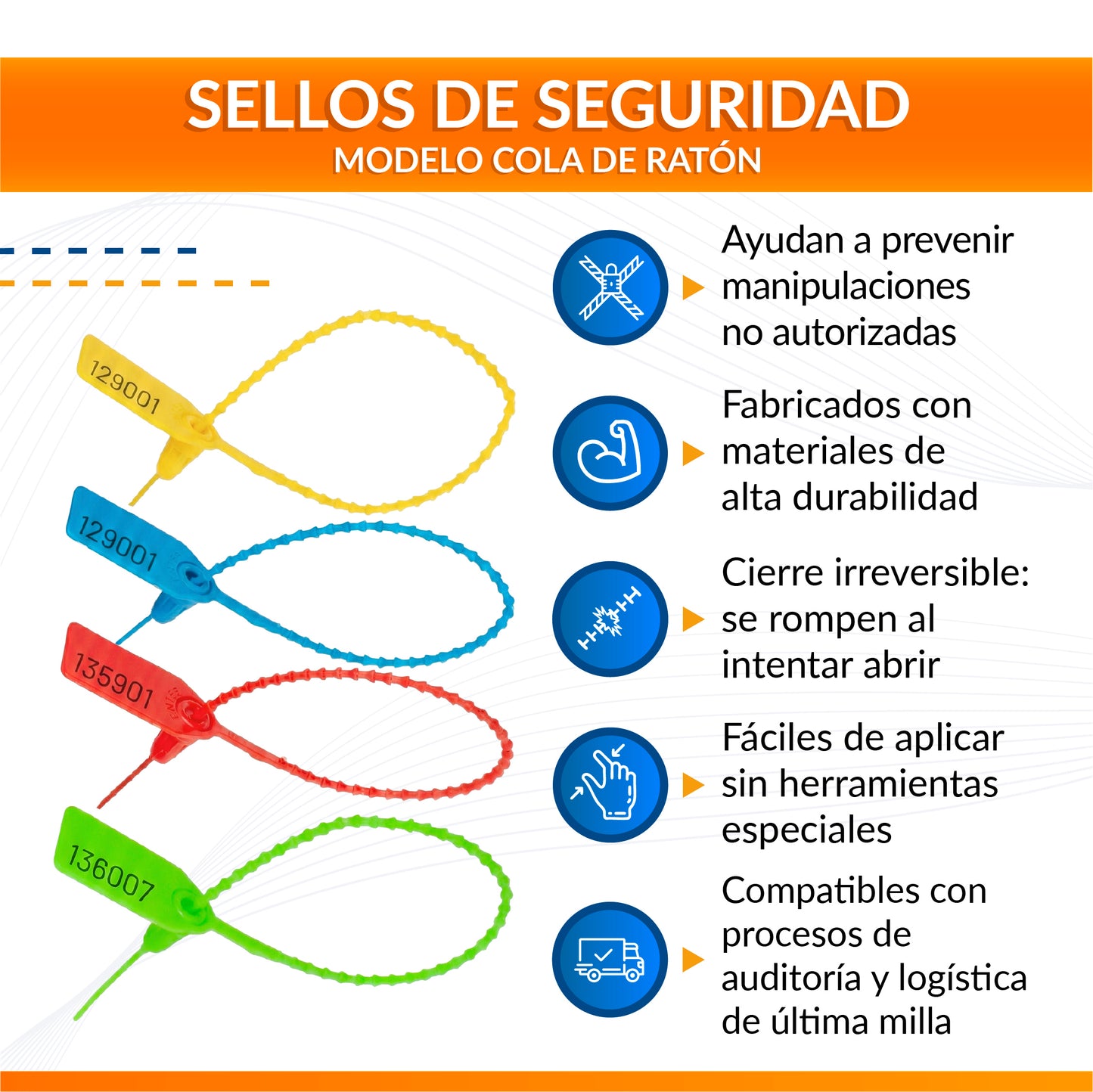 Sello de Seguridad Cola de Ratón 250mm
