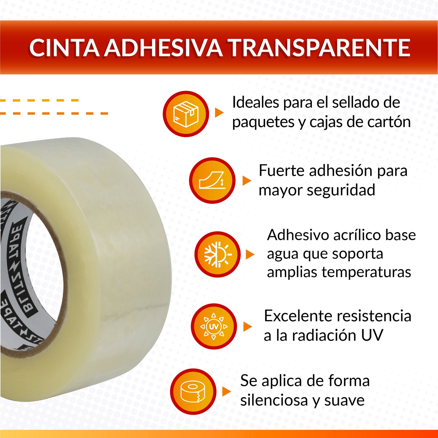 Cinta Adhesiva Transparente Serie R 48 x 100 mts