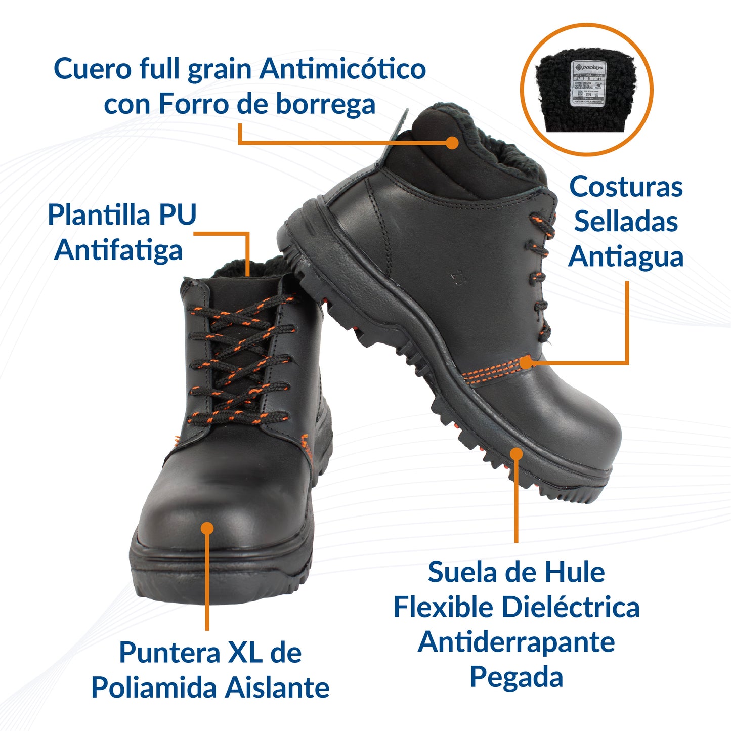 Botas de Seguridad Aborregadas Color Negro