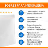 Ficha del sobre portadocumentos autoadhesivo transparente.