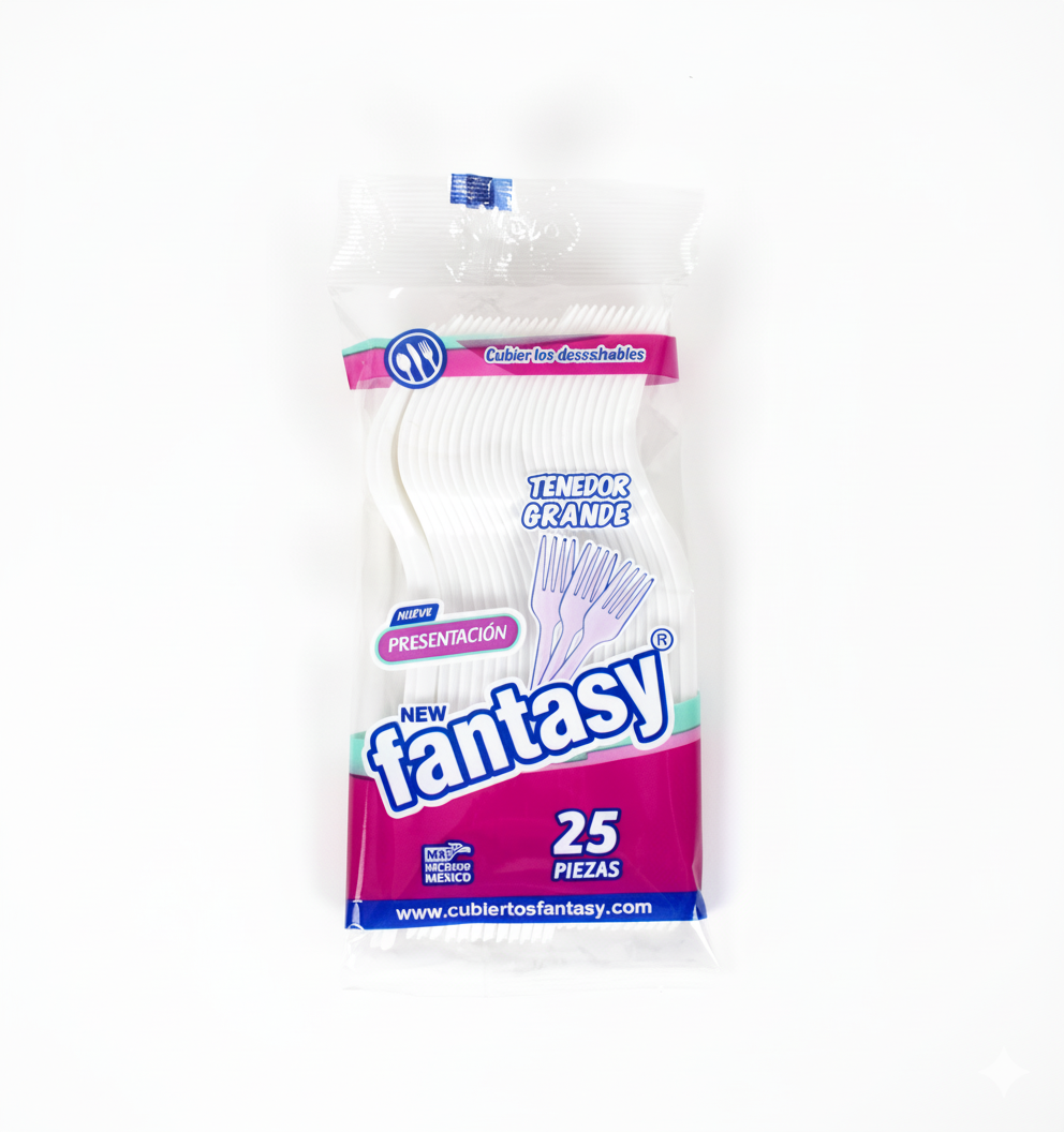 Tenedor Grande Fantasy – Color Blanco (1000 piezas)