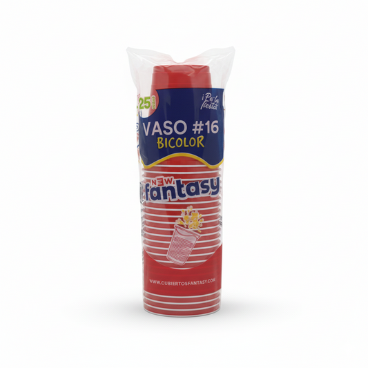 Vaso Fantasy Rojo Bicolor #16 – Caja con 1000 piezas