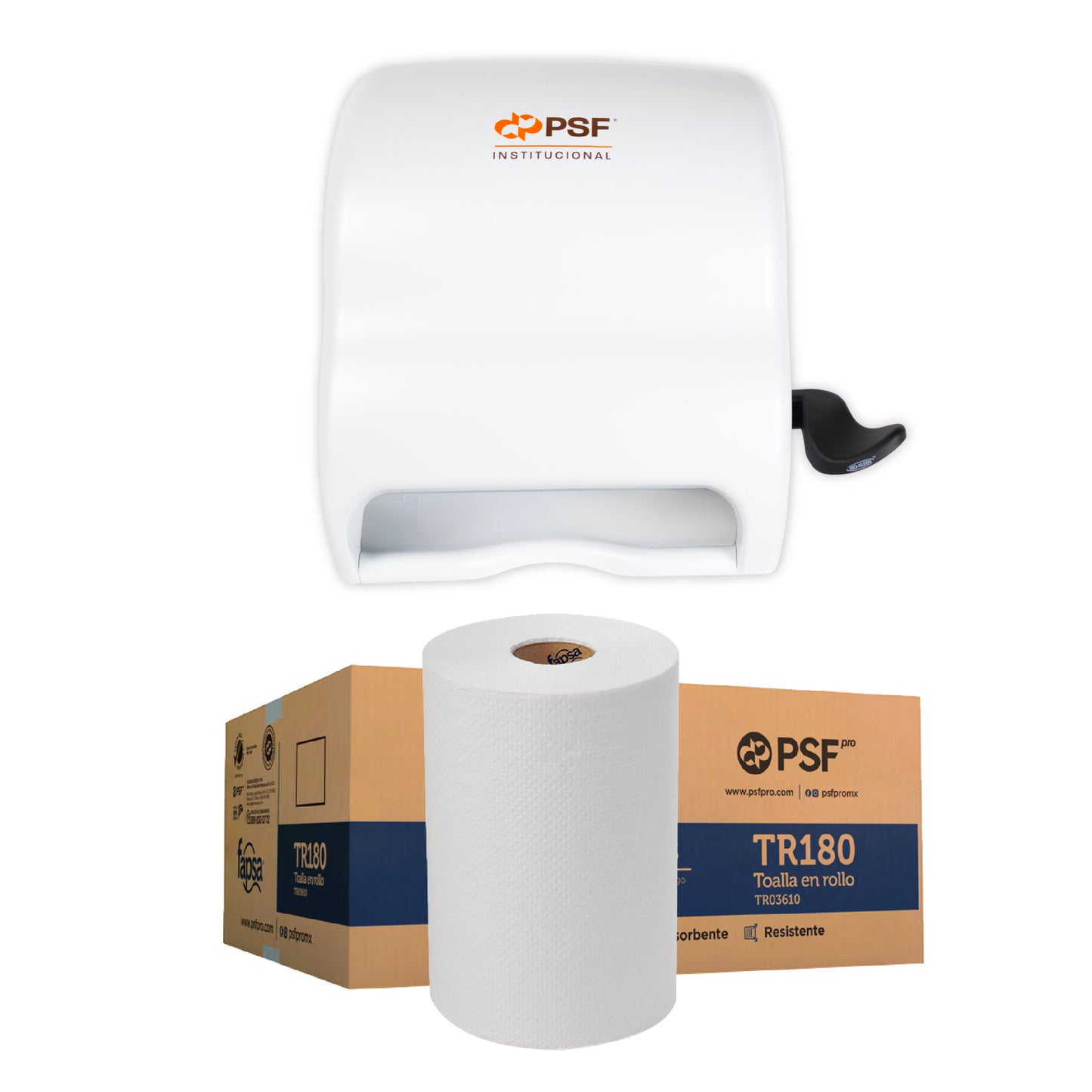 Kit Despachador + Caja de Toallas en Rollo Fapsa®