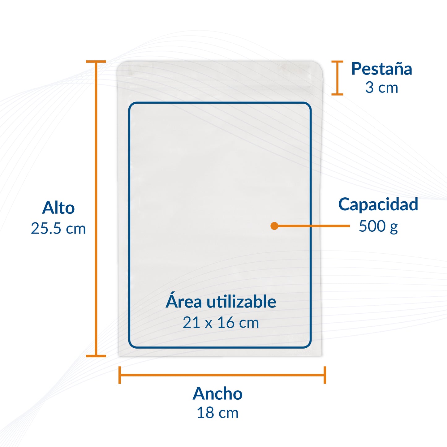 Bolsa Stand Up Pouch Transparente Mate con Zipper