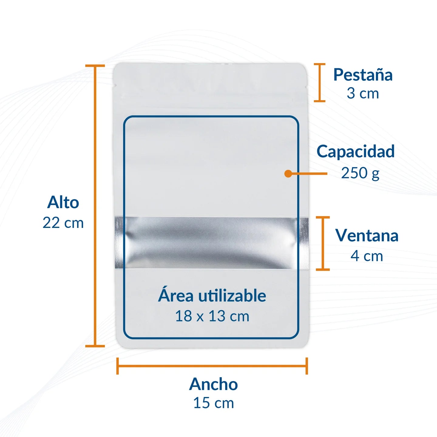 Kit Máquina Selladora de Impulso 300mm + 100 Bolsas Stand Up Pouch Blancas Metalizadas con Ventana