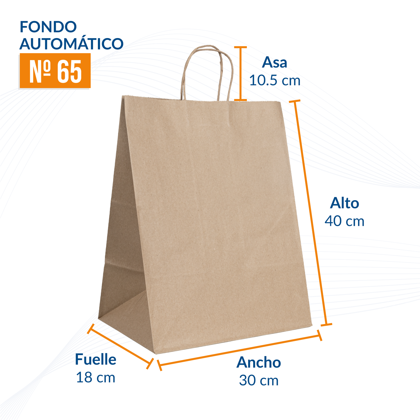 Bolsa Kraft #65 con asa