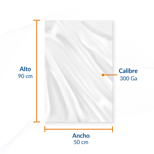 Bolsa de Polietileno Natural 50 X 90 cm Calibre 300 (1 Kg)