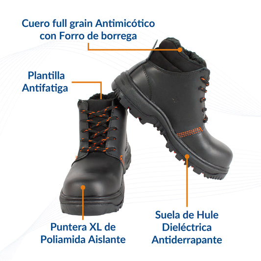 Botas de Seguridad Aborregadas Color Negro