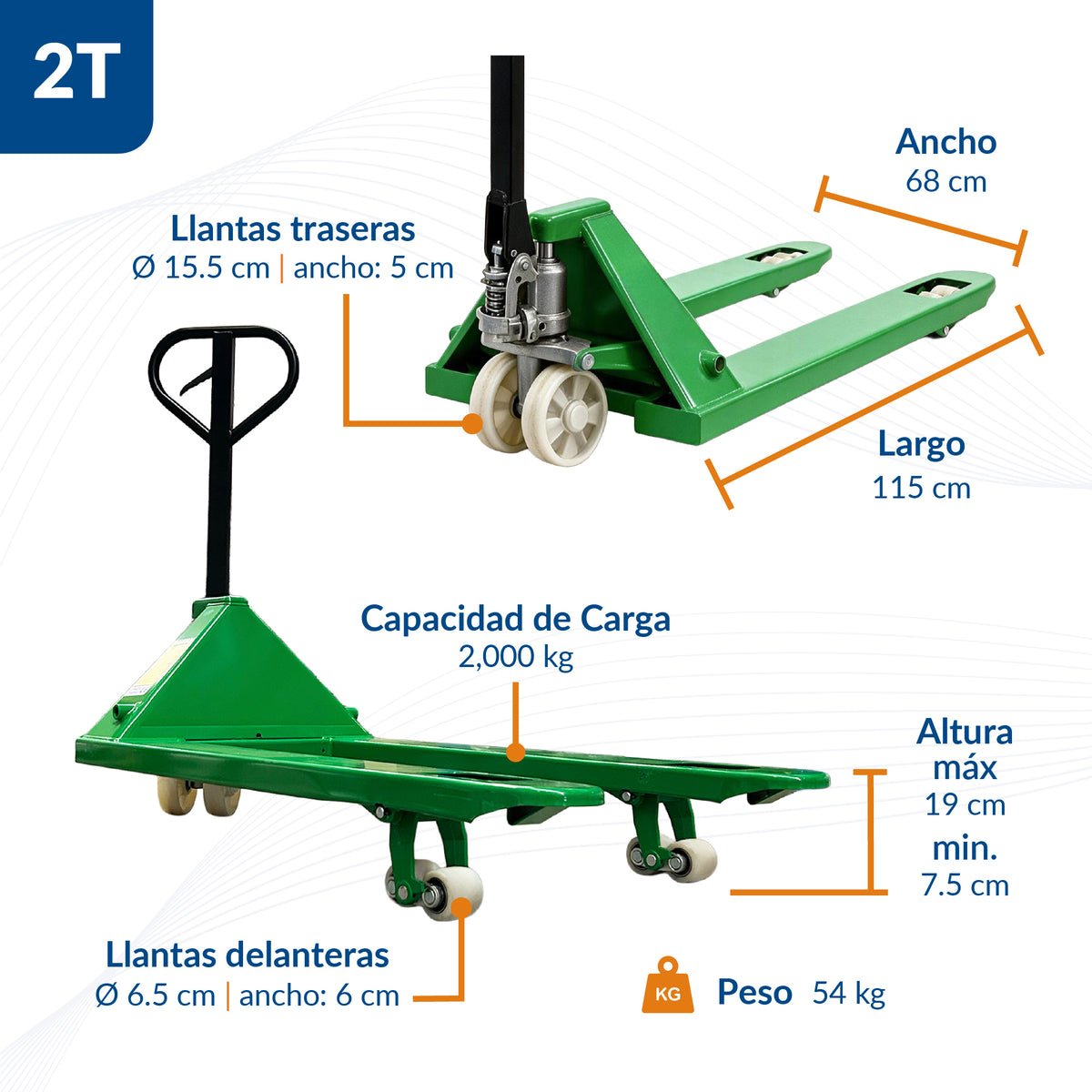 Patín Hidráulico Industrial de 2,000 y 3,000 kg