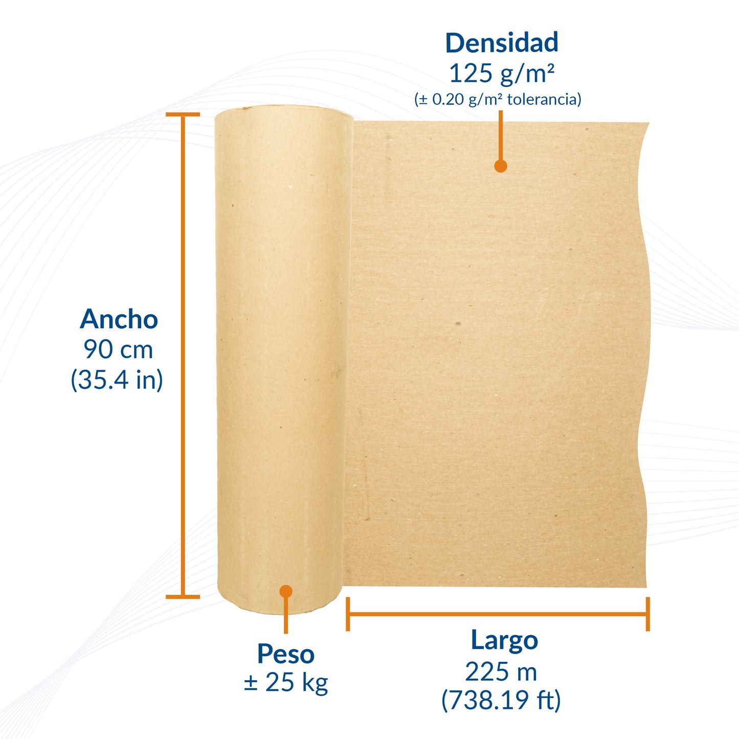 Rollo de Papel Kraft Natural 125 g/m² | Packsys