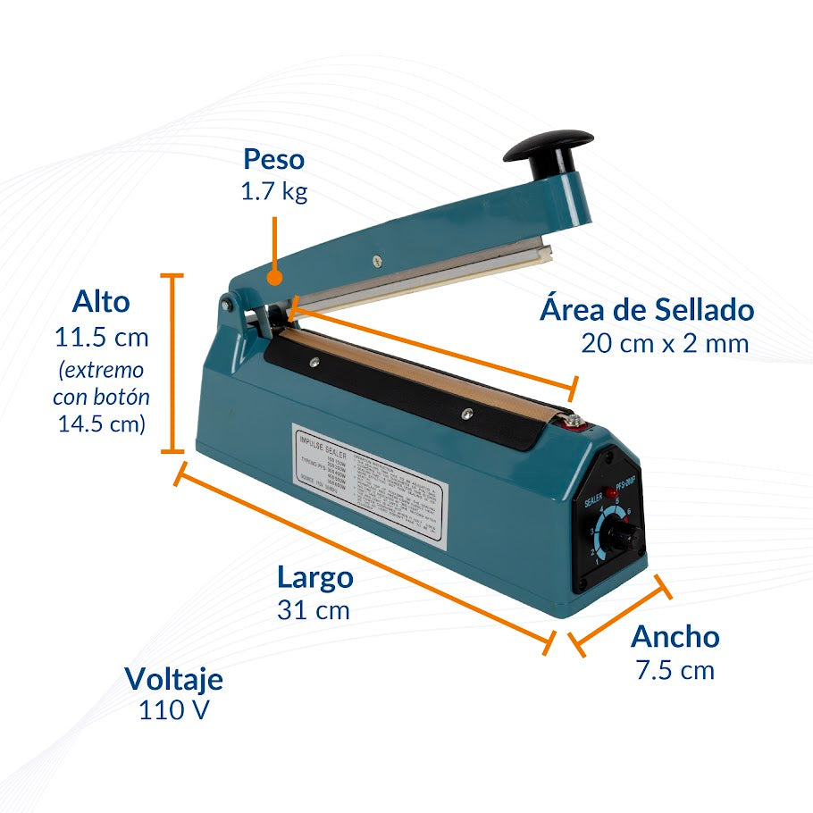 Máquina Selladora Manual de Impulso