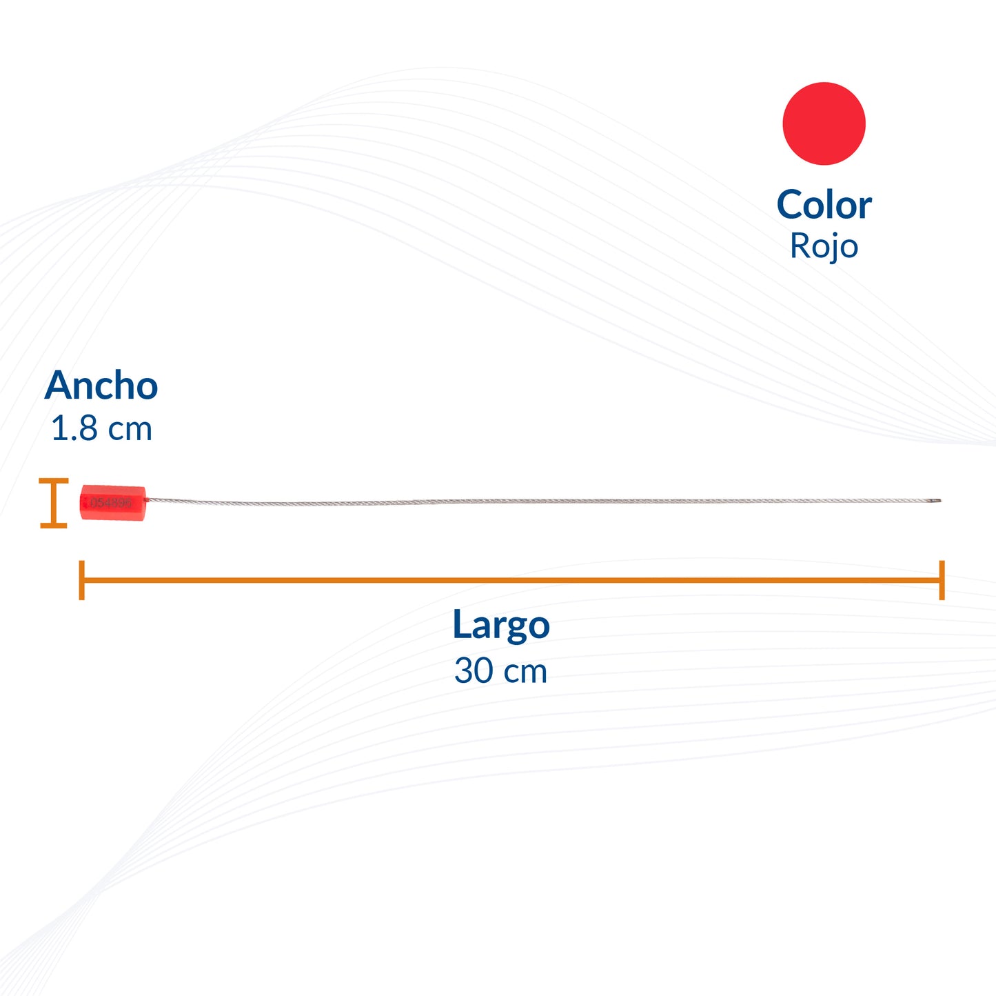 Sellos de Seguridad Hexagonales Cable de Acero 30cm