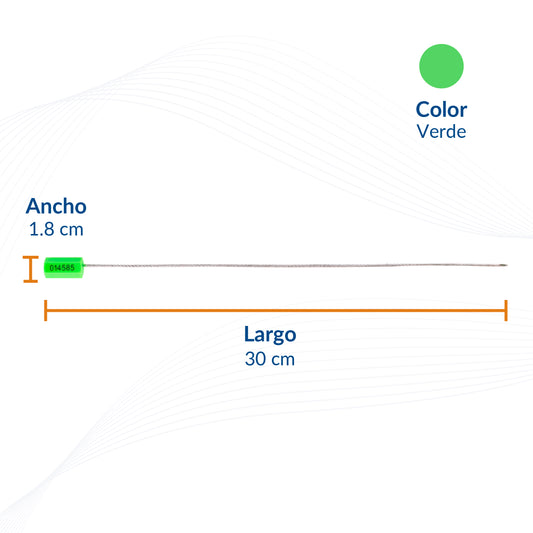 Sellos de Seguridad Hexagonales Cable de Acero 30cm