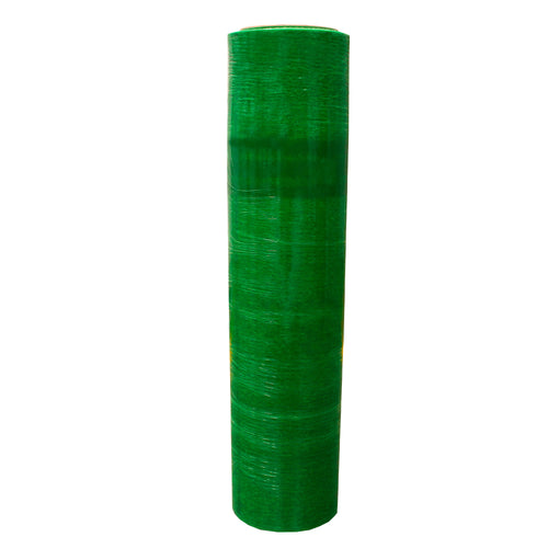 Rollo de película stretch manual color verde, en posición vertical.