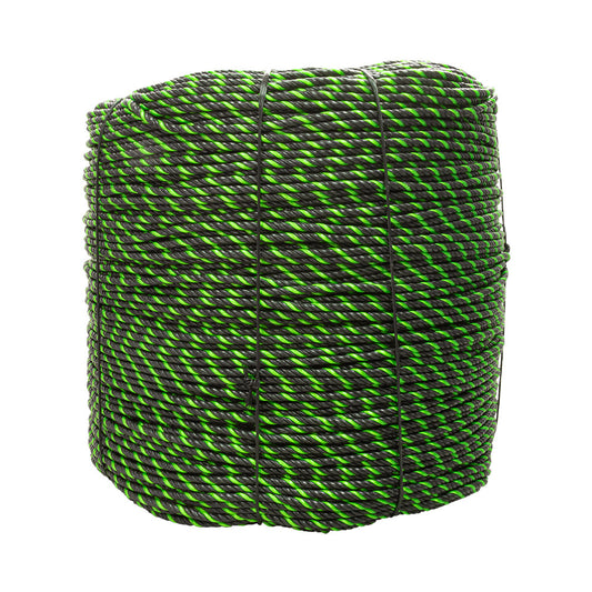 Cable de Polipropileno UV 6 mm 4 puntas Negro/Verde