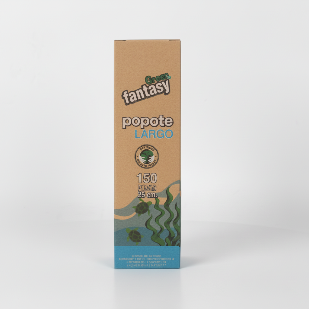 Popote Green Fantasy de plástico biodegradable resistente