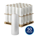 Película stretch automática AR, tarima de 50 rollos