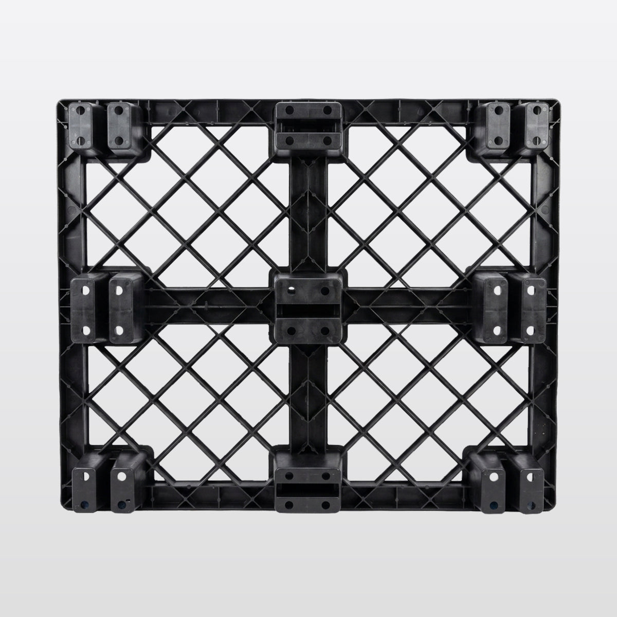 Vista inferior de la tarima Packsys mostrando las 9 columnas de apoyo distribuidas en configuración 3x3