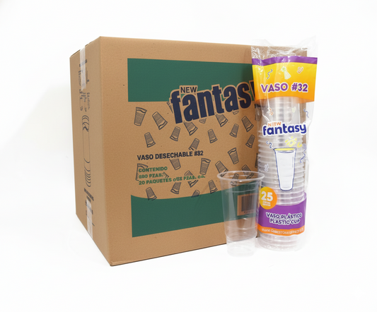 Vaso Fantasy Desechable Transparente #32 – 500 piezas