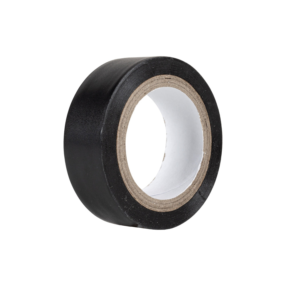 Rollo de cinta de aislar negra de 19 mm por 8 m.