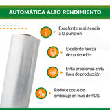 Infografía de película Automática de Alto Rendimiento con información sobre sus características y uso.