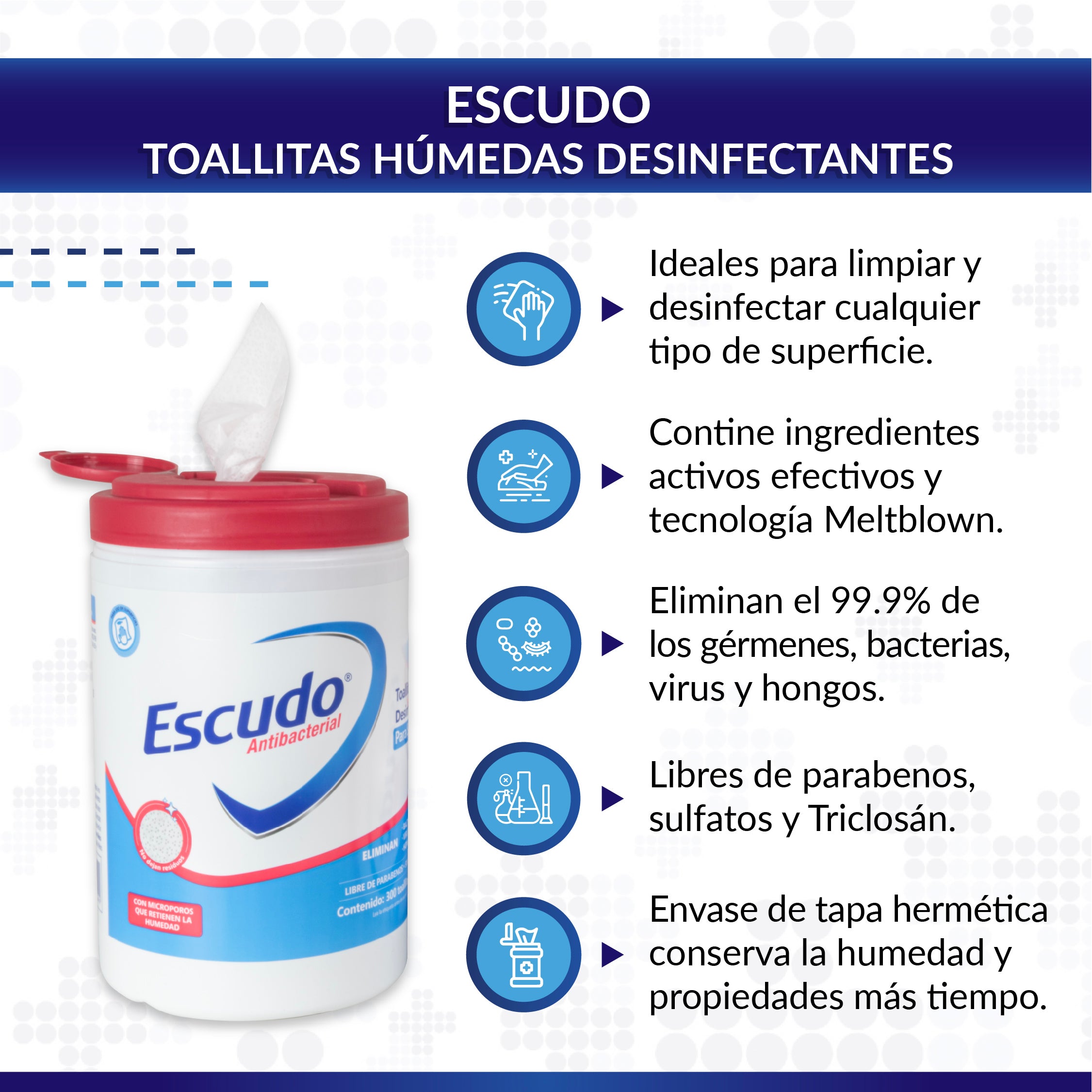Toallita Húmeda Desinfectantes Escudo – Packsys