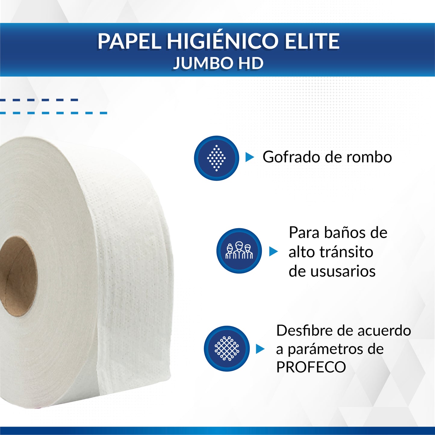 Papel Higiénico Elite® Jumbo HD 400 m 6 rollos 9 cm