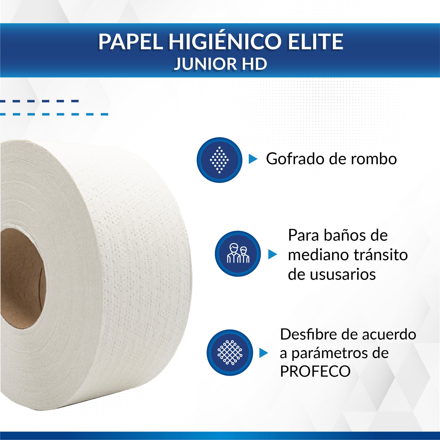 Papel Higiénico Elite® Junior HD 200 m 12 rollos 9 cm