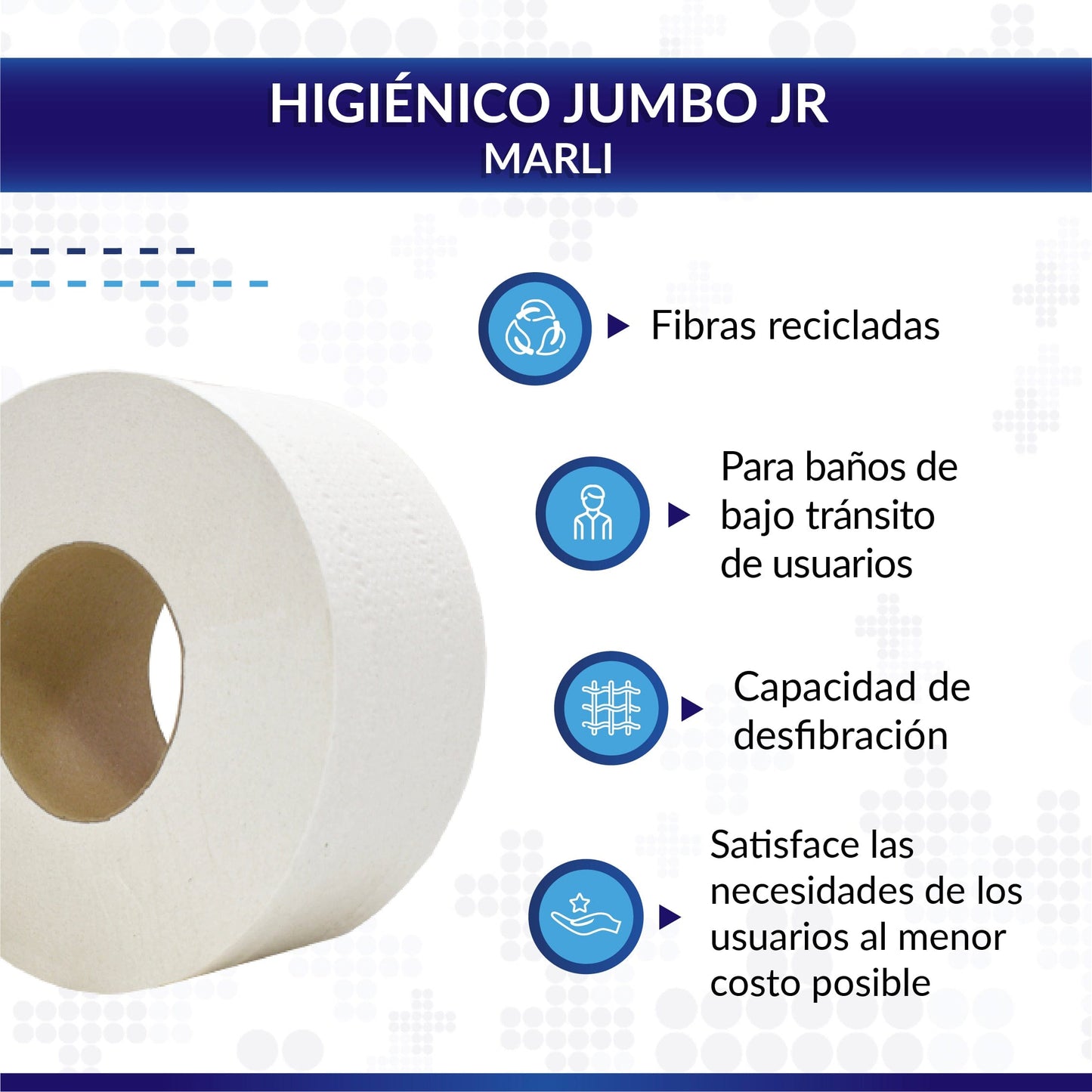 Higiénico Jumbo Marli® Jr 200 mts x 8.5 cm