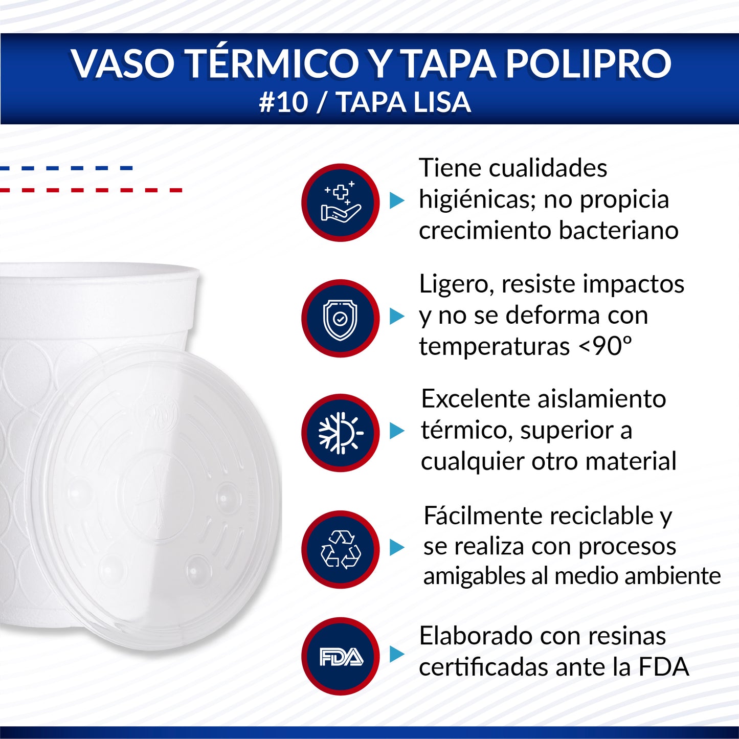 Kit Vaso térmico VT10 + Tapa Lisa p/vaso VT10 Reyma