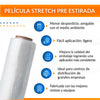 Infografía de película Manual Pre Estirada con información sobre sus características y uso.
