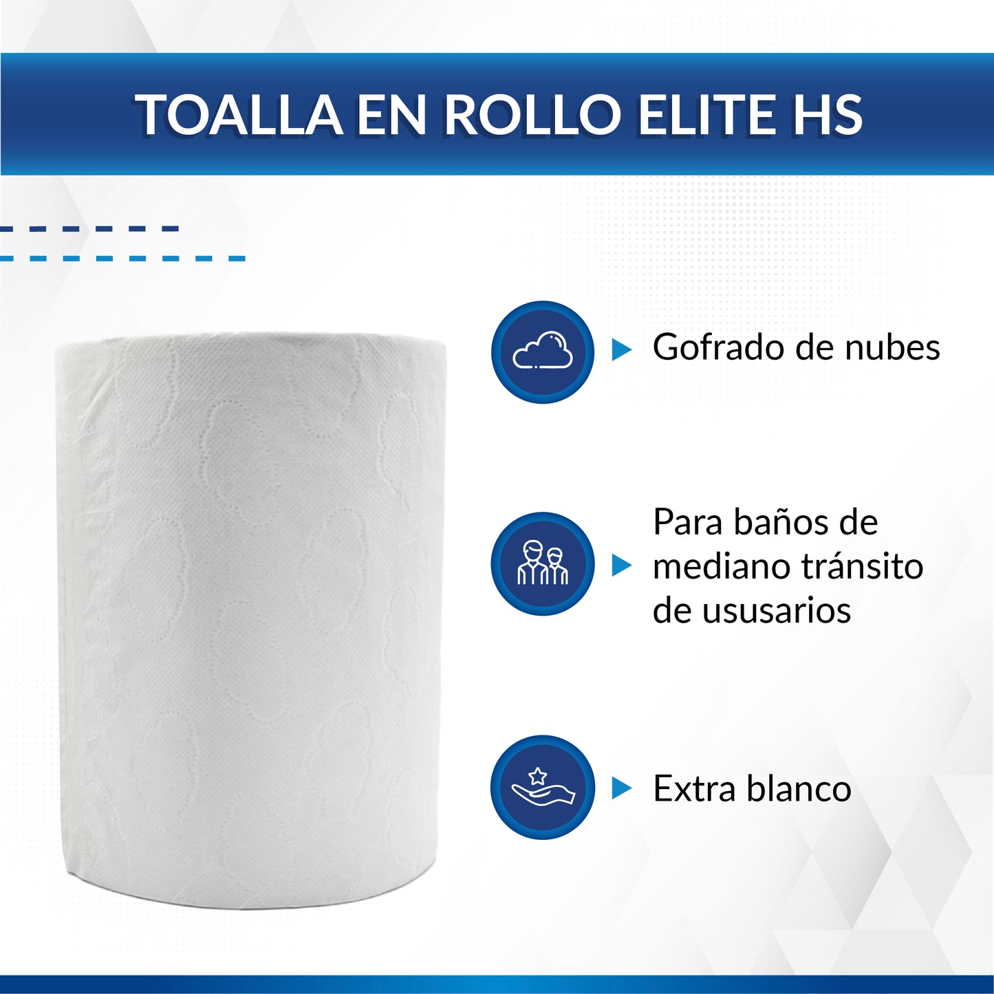 Toalla en Rollo Elite® Blanca H/S 180 m c/6