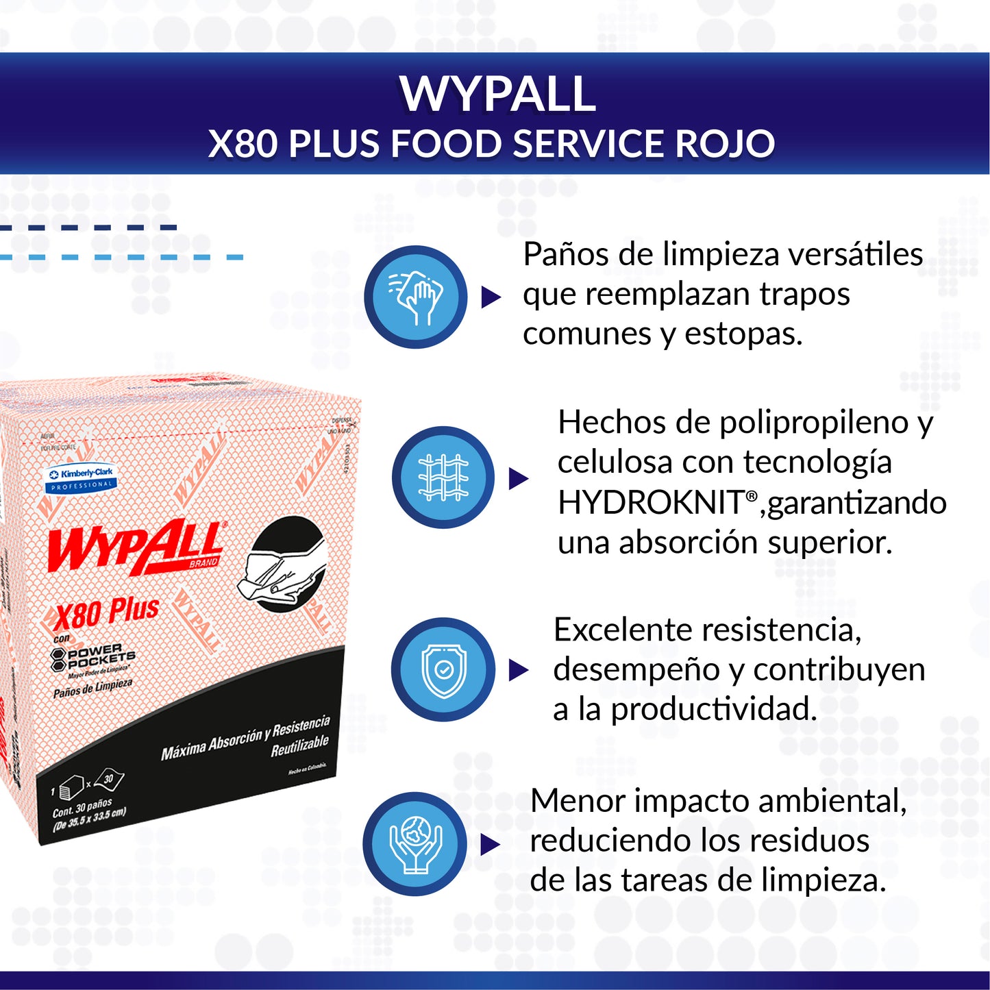WYPALL® X80Plus Food Service Rojo
