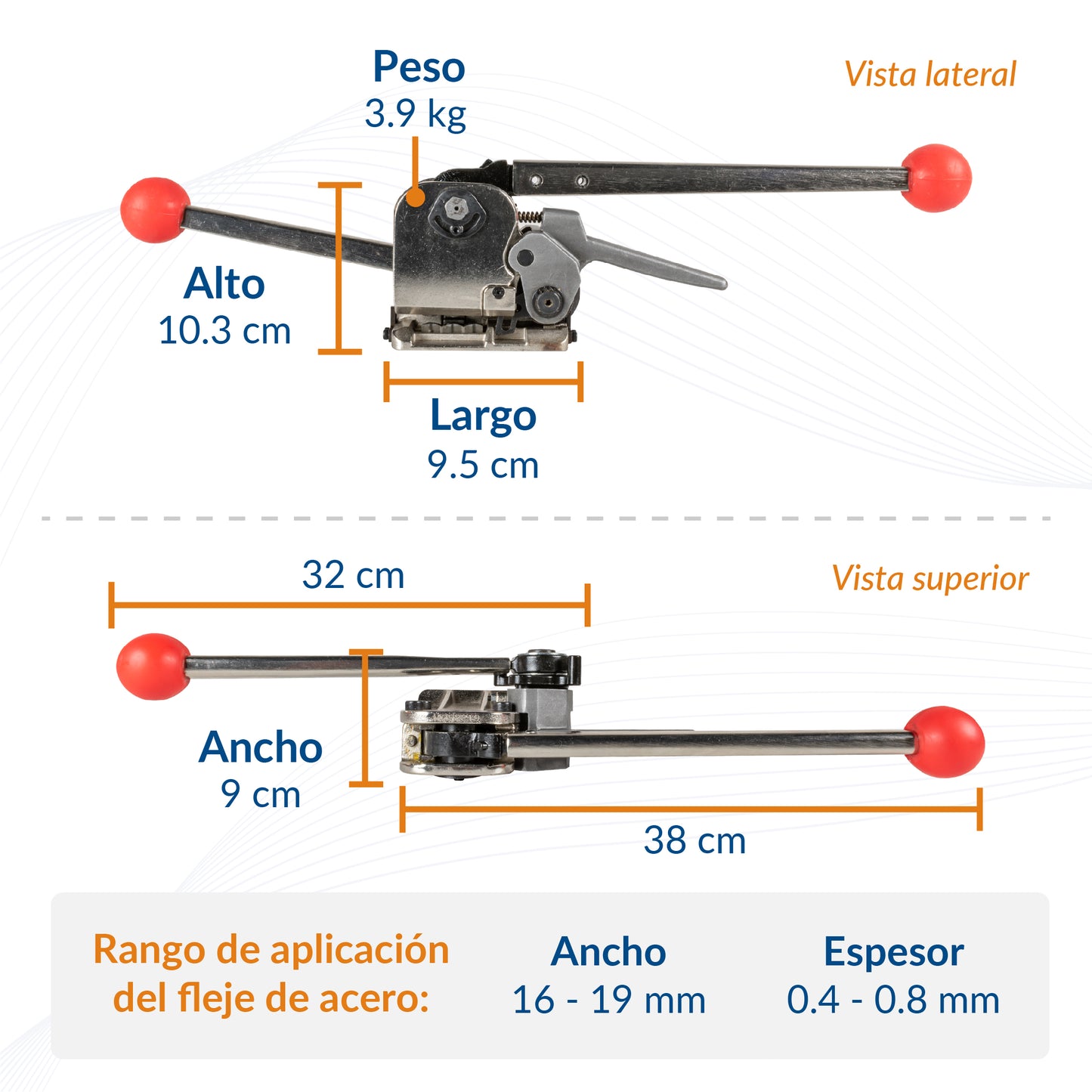 Flejadora manual para fleje de acero GD35